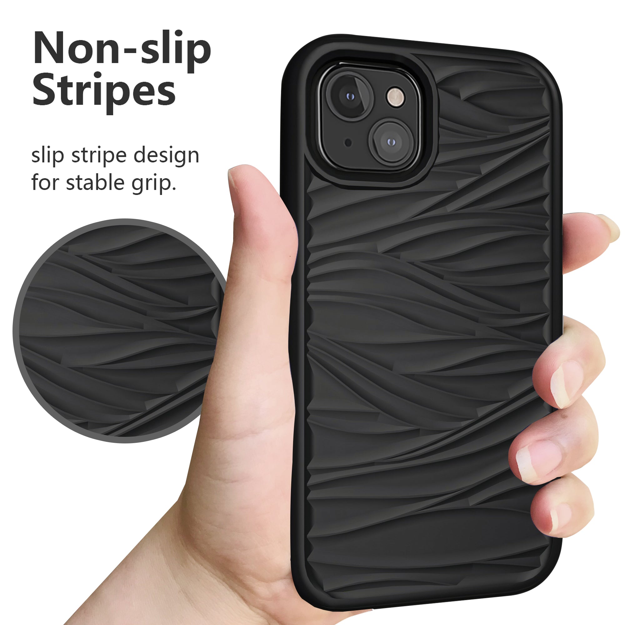 Phone Case for iPhone 14 Detachable 2-in-1 PC+Silicone Shell Anti-Slip Wave Texture Drop-proof Cover Phone Case for iPhone 14 Detachable 2-in-1 PC+Silicone Shell Anti-Slip Wave Texture Drop-proof Cover